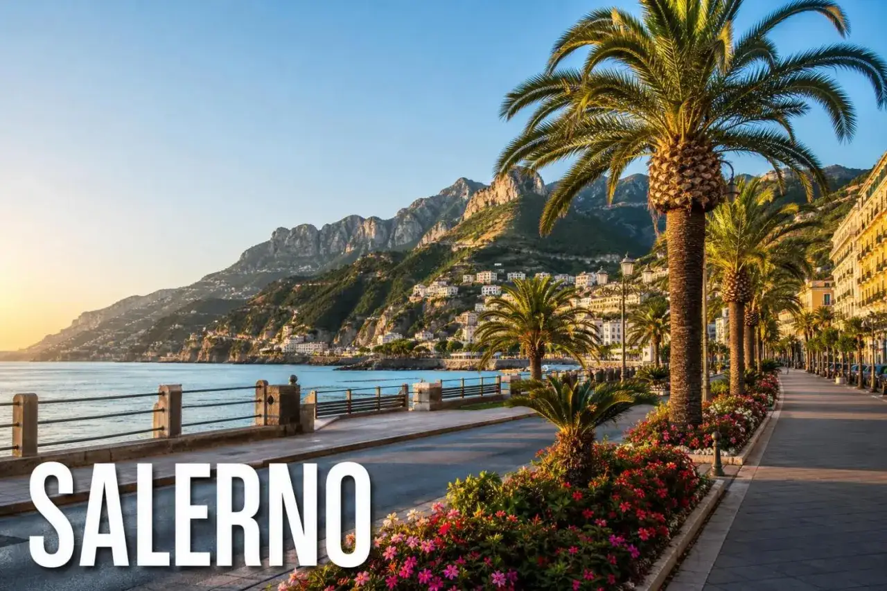 Passeggiata sul lungomare di Salerno, tra palme, fiori e case aggrappate alla collina. Scopri cosa vedere a piedi!